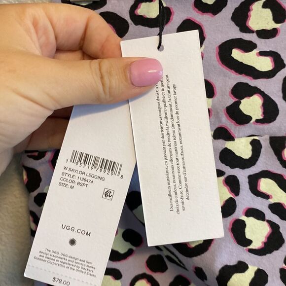 NWT- Ugg Saylor Legging- Black spotty- purple and pink cheetah print - Picture 10 of 15